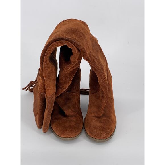 DR. SCHOLL'S Women's Cognac Leather Lydia Round-Toe Knee-High Boots SZ 7.5 - Picture 3 of 12